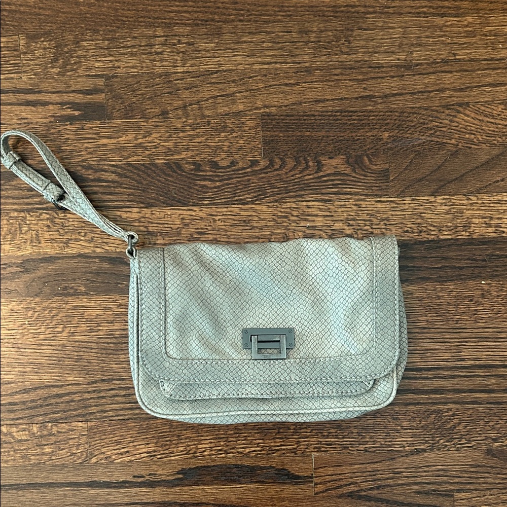 Grey Snakeskin Wristlet